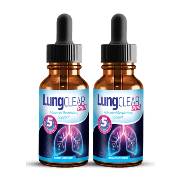 Lung Clear Pro respiratory support drops bottles